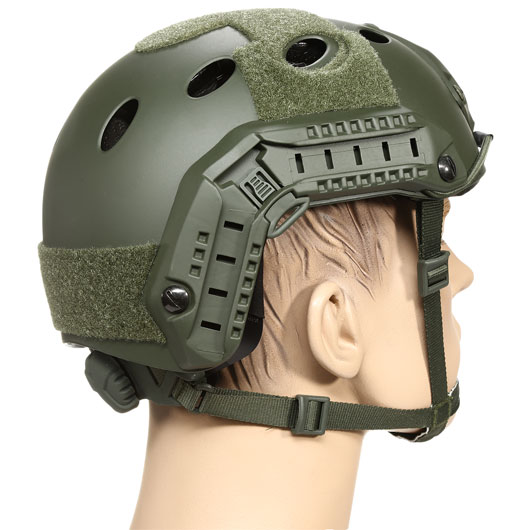 nHelmet FAST PJ Maritime Railed Airsoft Helm mit NVG Mount oliv Bild 3