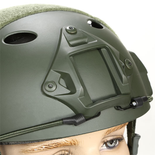nHelmet Airsoft Helm FAST PJ Maritime Railed mit NVG Mount oliv Bild 5