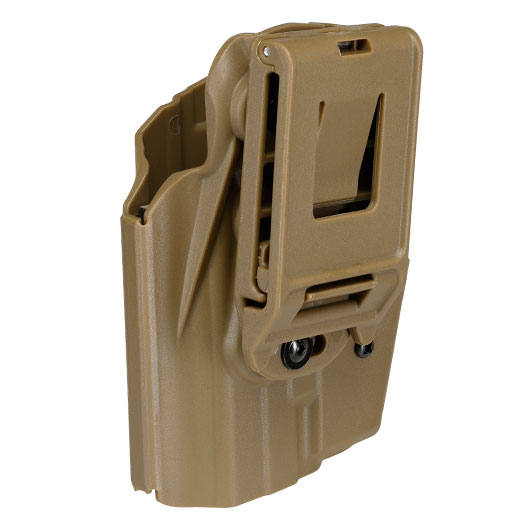 WoSport Universal Type-F Holster Kunststoff m. Grtelhalter fr Pistolen rechts tan Bild 5