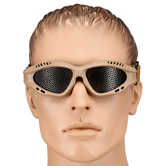 WoSport Tactical Goggle Round-Steelmesh Eye Protection Airsoft Gitterbrille tan Bild 5