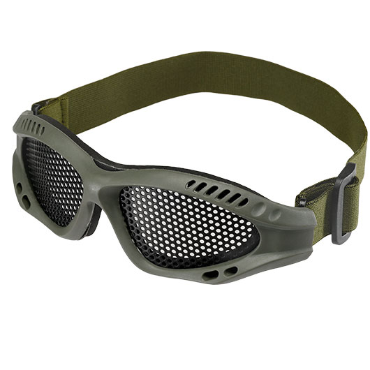 WoSport Tactical Goggle Round-Steelmesh Eye Protection Airsoft Gitterbrille oliv