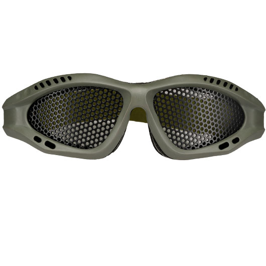 WoSport Tactical Goggle Round-Steelmesh Eye Protection Airsoft Gitterbrille oliv Bild 1