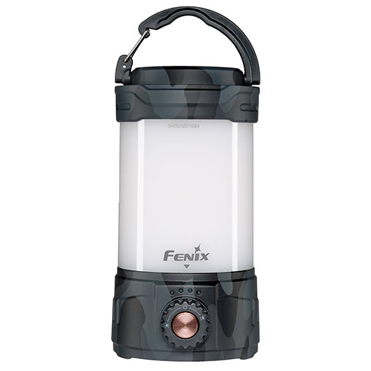 Fenix Campinglaterne CL26R Pro 650 Lumen grey camo mit Powerbankfunktion inkl. USB Ladekabel und Akku