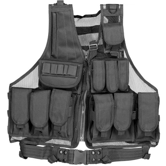 WoSport Tactical Mesh Weste / Law Enforcement Einsatzweste schwarz