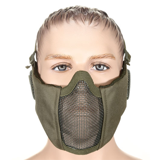 Nuprol Mesh Mask V3 Gittermaske Lower Face Shield mit Ohrabdeckung oliv Bild 1