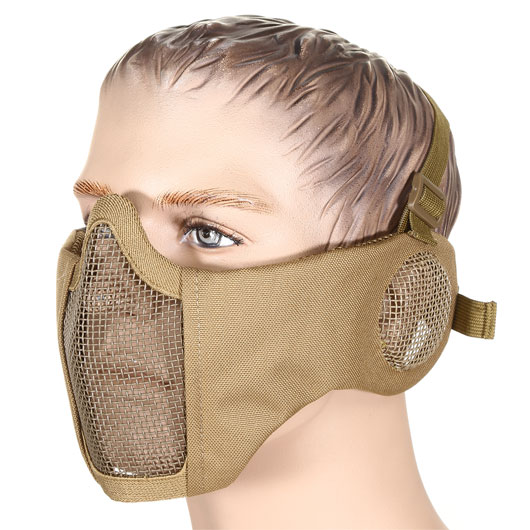 Nuprol Mesh Mask V3 Gittermaske Lower Face Shield mit Ohrabdeckung tan