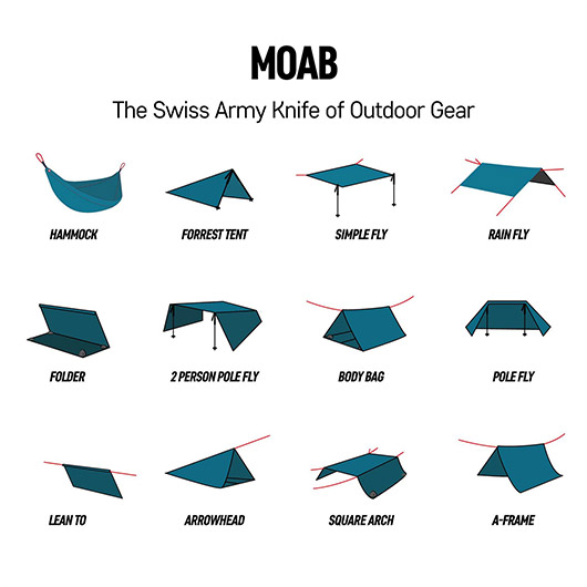 Grand Trunk Moab All-in-one Shelter Hammock grn inkl. Aluminiumheringe und Transportbeutel Bild 3