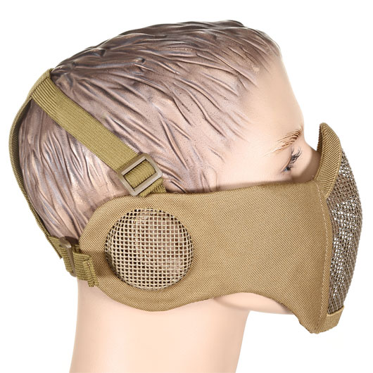Nuprol Mesh Mask V3 Gittermaske Lower Face Shield mit Ohrabdeckung tan Bild 3