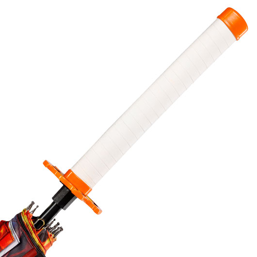 Regenschirm Katanaoptik Demon Slayer Motiv Kyoujurou orange/wei 110 cm Bild 3