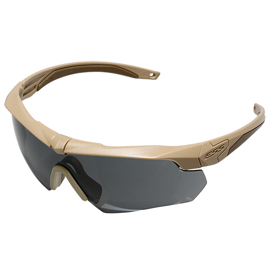 ESS ballistische Schutzbrille Crossbow tan 2er Komplettset klar-transparent / rauchgrau - 740-0463 Bild 2