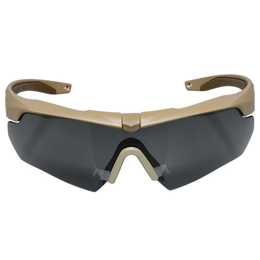 ESS ballistische Schutzbrille Crossbow tan 2er Komplettset klar-transparent / rauchgrau - 740-0463 Bild 4