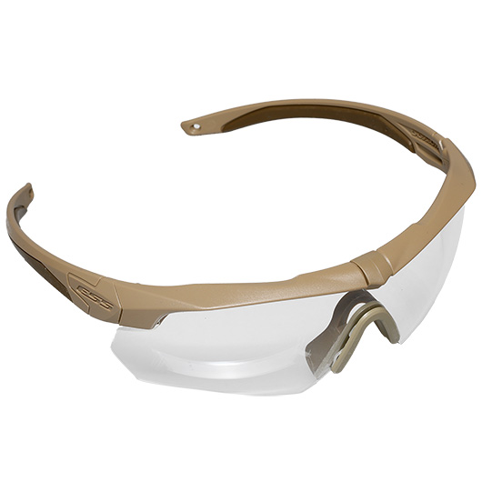 ESS ballistische Schutzbrille Crossbow tan 2er Komplettset klar-transparent / rauchgrau - 740-0463 Bild 6