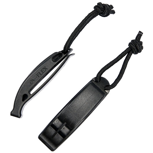101 INC Signalpfeife mit Clip MOLLE 2er Set schwarz