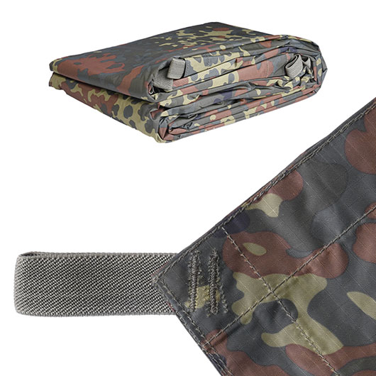 Mil-Tec Tarp PE R/S 300 x 300 cm flecktarn inkl. Transportbeutel Bild 1