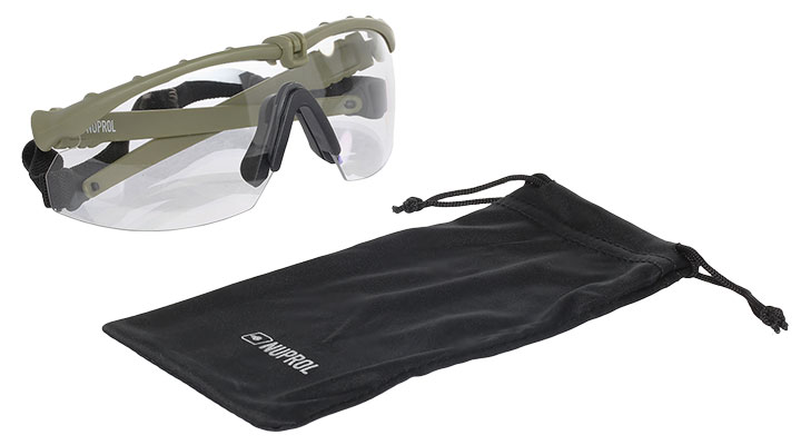 Nuprol Battle Pro Protective Airsoft Schutzbrille oliv / klar Bild 3