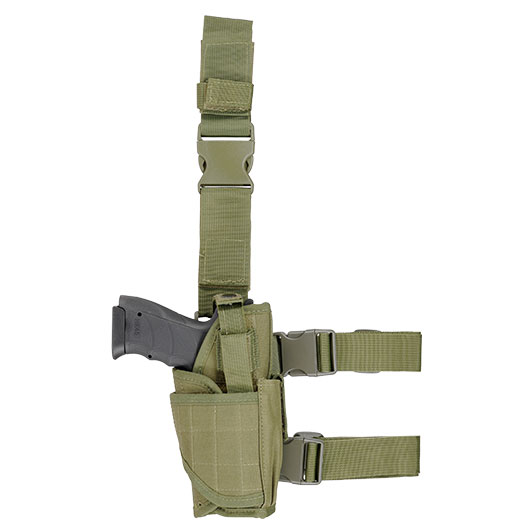WoSport Universal Tactical Beinholster fr Pistole und Ersatzmagazin Nylon-Fabric rechts oliv Bild 2