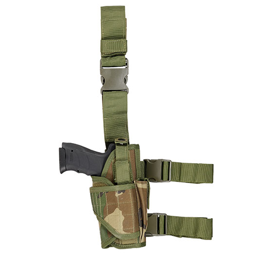 WoSport Universal Tactical Beinholster fr Pistole und Ersatzmagazin Nylon-Fabric rechts woodland Bild 2