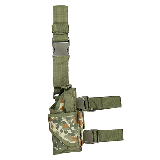 WoSport Universal Tactical Beinholster fr Pistole und Ersatzmagazin Nylon-Fabric rechts flecktarn