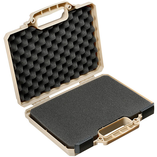 MAX Tactical Pistol Hard Case Pistolenkoffer 30 x 26 x 8,8 cm Waben-Schaumstoff tan Bild 5