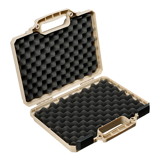 MAX Tactical Pistol Hard Case Pistolenkoffer 30 x 26 x 8,8 cm Waben-Schaumstoff tan Bild 5