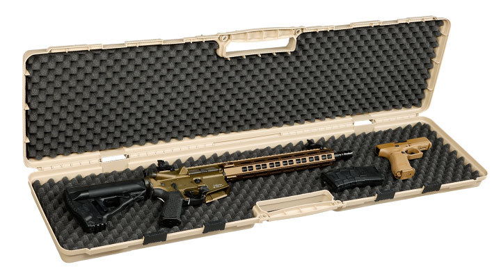 MAX Tactical Hard Case Waffenkoffer 120 x 33 x 11,5 cm Waben-Schaumstoff tan Bild 5