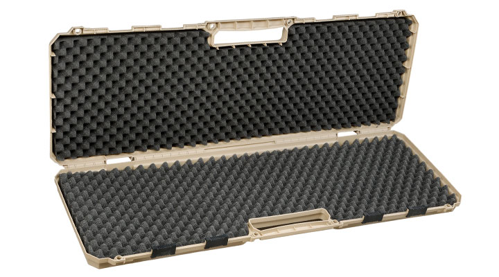 MAX Tactical Hard Case Waffenkoffer 100 x 35 x 10 cm Waben-Schaumstoff tan Bild 4
