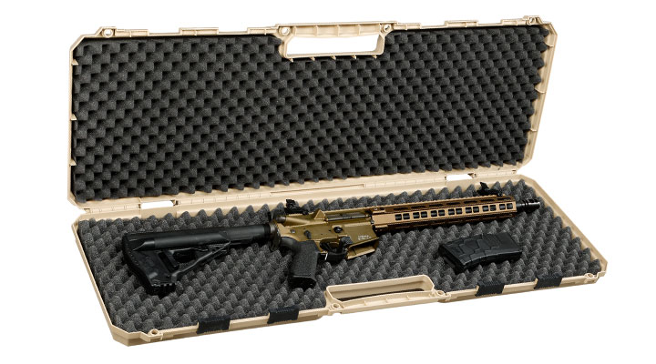 MAX Tactical Hard Case Waffenkoffer 100 x 35 x 10 cm Waben-Schaumstoff tan Bild 5