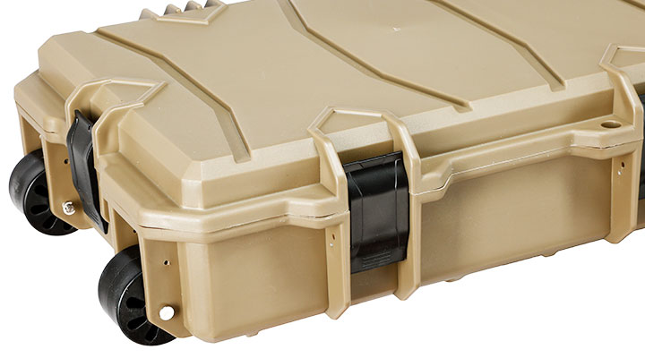 MAX Tactical Large Hard Case Waffenkoffer / Trolley 102 x 36,5 x 14,5 cm PnP-Schaumstoff tan Bild 8