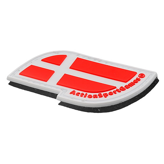 3D Rubber Patch mit Klettflche Dnemark Flagge rot / weiss Bild 1