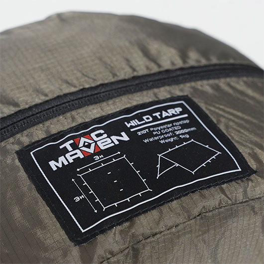 Tac Maven Mehrzweckplane Wild Tarp 300 x 300 cm RAL7013 inkl. Heringe, Schnre und Transportbeutel Bild 2