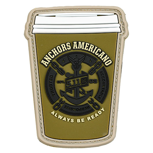5.11 3D Rubber Patch mit Klettflche Anchors Americano fullcolor