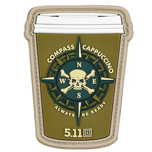 5.11 3D Rubber Patch mit Klettflche Compass Cappuccino fullcolor