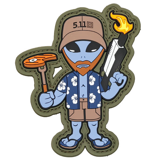 5.11 3D Rubber Patch mit Klettflche R&R Alien fullcolor