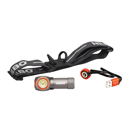 Nebo LED-Stirnlampe Einstein 600+ Aluminium 600 Lumen grau inkl. Ladestation Bild 8