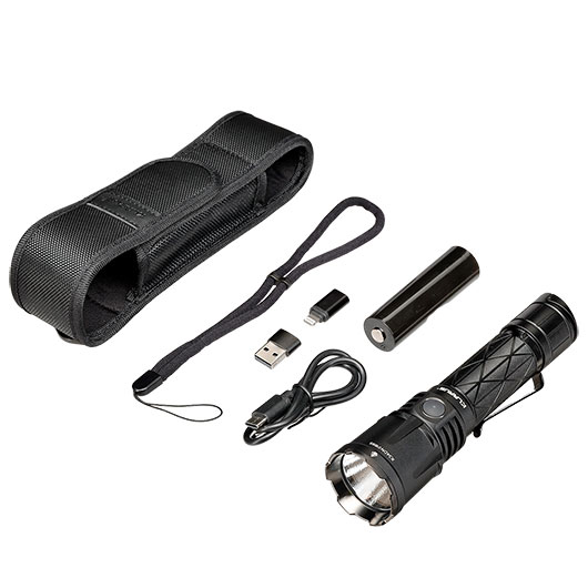 Klarus LED-Taschenlampe XT21X Pro 4400 Lumen schwarz inkl. USB-C Ladekabel, Li-Ionen-Akku, Lanyard, Grtelclip & Nylonholste Bild 4