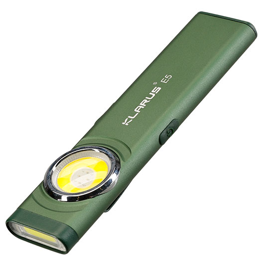Klarus LED-Taschenlampe E5 470 Lumen forest green inkl. USB-C Ladekabel & Clip