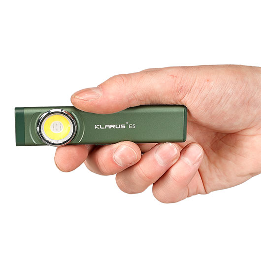 Klarus LED-Taschenlampe E5 470 Lumen forest green inkl. USB-C Ladekabel & Clip Bild 8