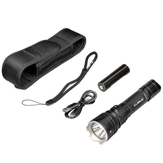 Klarus LED-Taschenlampe XT12GT Pro 1600 Lumen schwarz inkl. USB-C Ladekabel, Li-Ionen-Akku, Lanyard & Nylonholster Bild 4