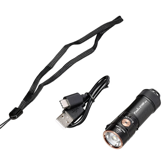 Fenix LED-Taschenlampe E18R V2.0 1200 Lumen schwarz inkl. USB-C Ladekabel, Lanyard & Grtelclip Bild 4