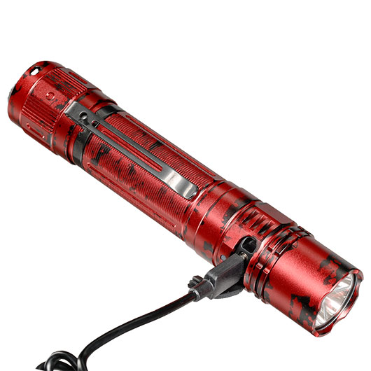 Fenix LED-Taschenlampe PD36R Pro 2800 Lumen red camouflage inkl. USB-C Ladekabel, Lanyard, Grtelclip & Nylonholster Bild 6
