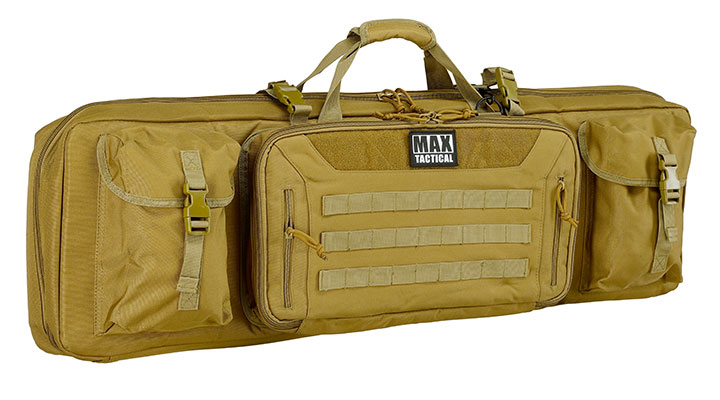 MAX Tactical 108 cm Heavy Duty Deluxe Double Soft Rifle Bag / Gewehr-Futteral f. zwei Gewehre mit Zubehr tan