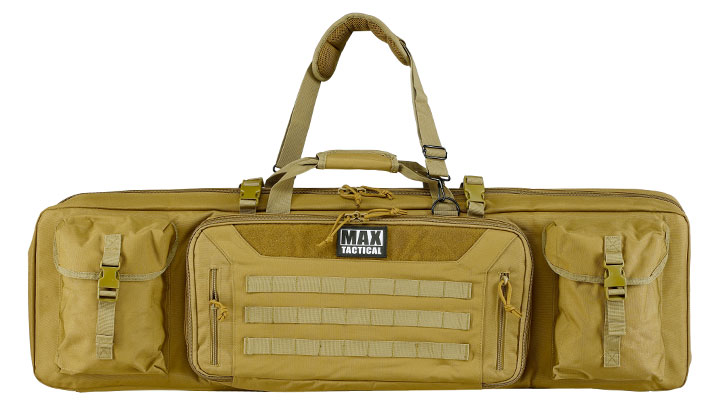 MAX Tactical 108 cm Heavy Duty Deluxe Double Soft Rifle Bag / Gewehr-Futteral f. zwei Gewehre mit Zubehr tan Bild 2