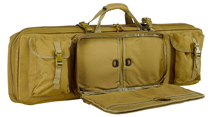 MAX Tactical 108 cm Heavy Duty Deluxe Double Soft Rifle Bag / Gewehr-Futteral f. zwei Gewehre mit Zubehr tan Bild 8