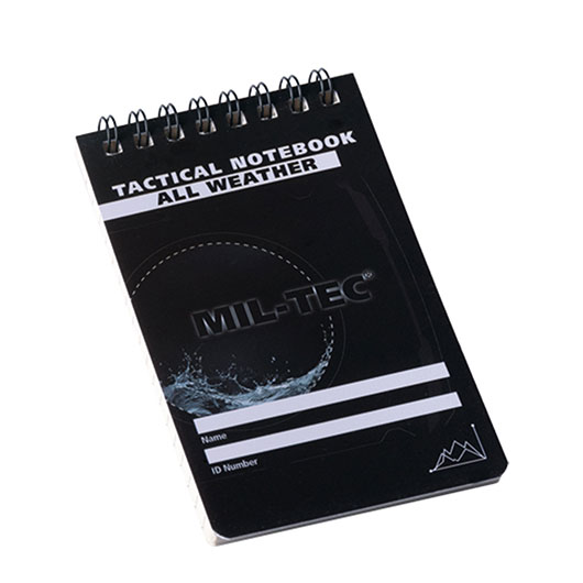 Mil-Tec Meldeblock Tactical, wasserfest, 75x130 mm schwarz