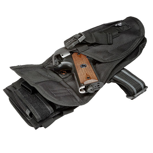 MFH Pistolenbeinholster Tactical schwarz mit Bein- und Grtelbefestigung rechts Bild 2