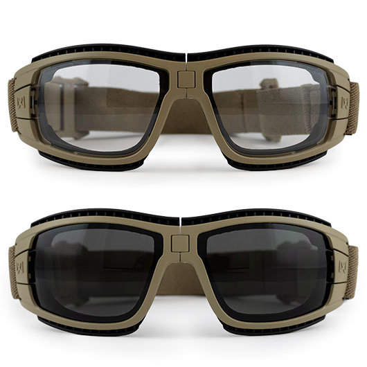 Wiley X Brille Lynx matt tan Glser grau inkl. Wechselglser klar, Brillenetui & Facial Cavity Dichtung Bild 2