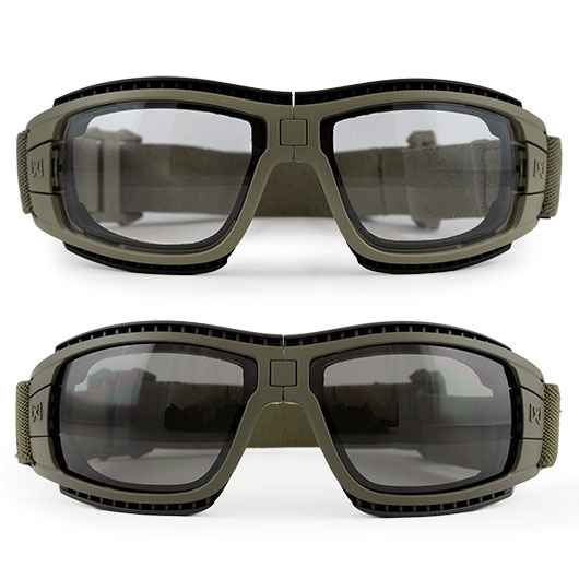 Wiley X Brille Lynx matt oliv Gläser grau inkl. Wechselgläser klar, Brillenetui & Facial Cavity Dichtung Bild 2
