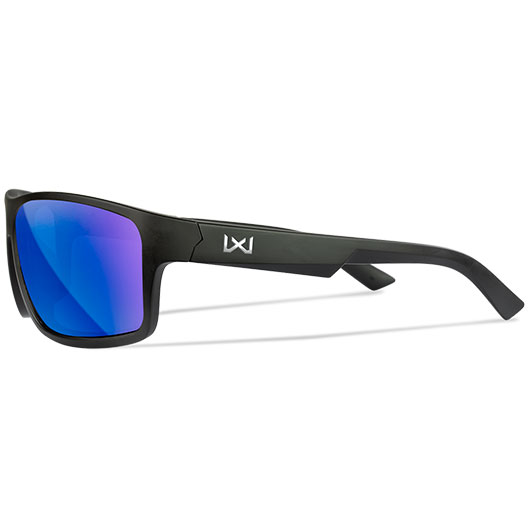 Wiley X Sonnenbrille Peak XL Captivate mattschwarz Glser blau verspiegelt polarisiert inkl. Brillenbeutel Bild 2