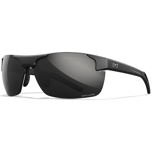 Wiley X Sonnenbrille Prime Captivate mattschwarz Glser schwarz verspiegelt polarisiert inkl. Brillenbeutel
