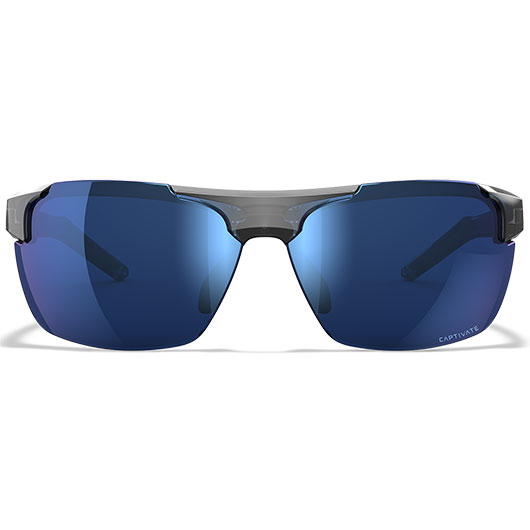 Wiley X Sonnenbrille Prime Captivate glänzend transparent grau Gläser blau verspiegelt polarisiert inkl. Brillenbeutel Bild 1